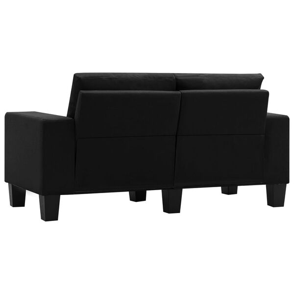 vidaXL Dvivietė sofa, juodos spalvos, audinys