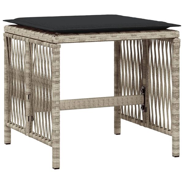 vidaXL Sodo komplektas su pagalvėlėmis, 11 dalių, pilkas, poliratanas