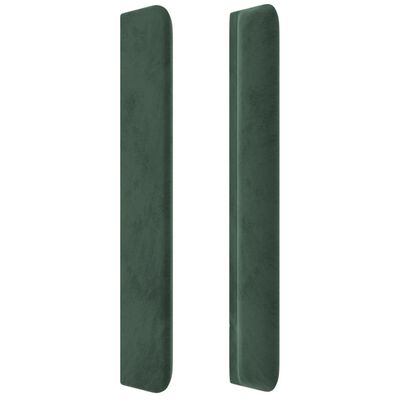 vidaXL Galvūgalis su auselėmis,tamsiai žalios,203x16x118/128cm,aksomas