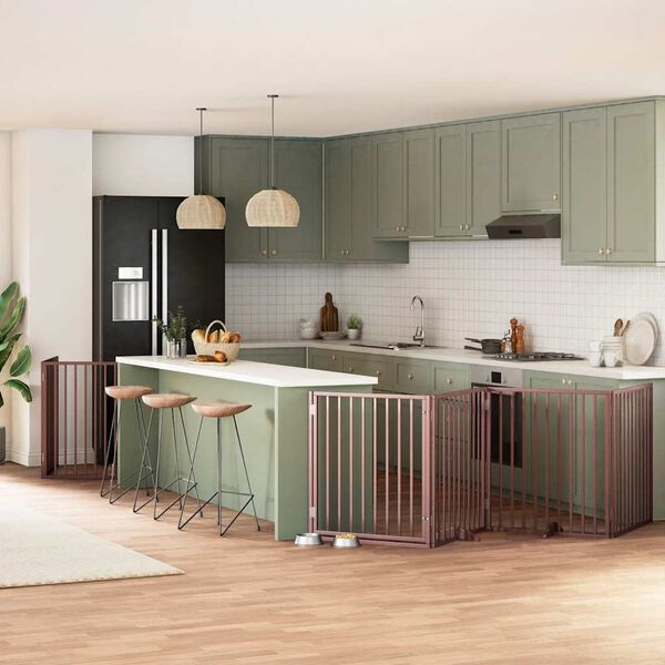 vidaXL Varteliai &scaron;unims su durimis, 12 segmentų, rudi, 960cm, tuopa