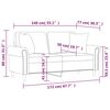 vidaXL Dvivietė sofa su pagalvėlėmis, juodos spalvos, 140cm, aksomas