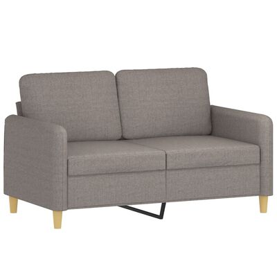 vidaXL Dvivietė sofa su pagalvėlėmis, taupe spalvos, 120cm, audinys