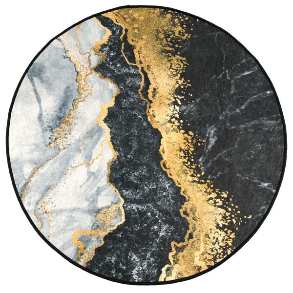 vidaXL Kilimas, spalvotas, 120cm skersmens, neslystantis, plaunamas