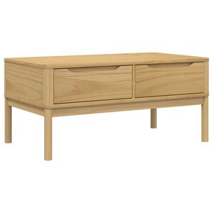 vidaXL Kavos staliukas FLORO, va&scaron;ko rudas, 99x55,5x45cm, pu&scaron;is