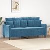 vidaXL Dvivietė sofa, mėlynos spalvos, 140cm, aksomas