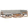 vidaXL Lauko sofos komplektas 7 pcs Natūrali ir &scaron;viesiai pilka