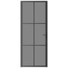 vidaXL Vidaus durys, juodos, 83x201,5cm, ESG stiklas ir aliuminis