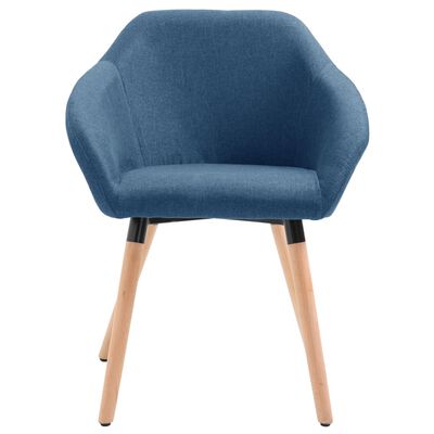 vidaXL Valgomojo kėdės, 4 vnt., mėlynos sp., audinys (2x283463)