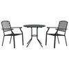 vidaXL Sudedamų sodo kėdžių komplektas, 3vnt., antracito, plienas