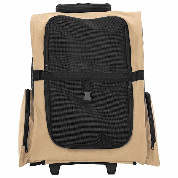 vidaXL Augintinių vežimėlis, 3 viename, smėlio spalvos, 48x32x(57-106) cm, oksfordo audinys