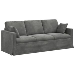vidaXL Sofa Tamsiai pilka 198 x 78 x 80 cm Aksomas