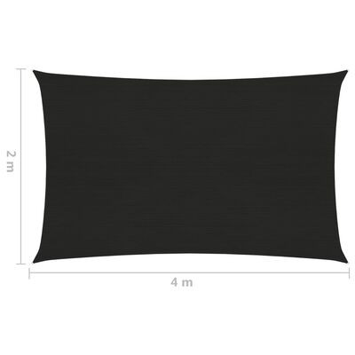 vidaXL Uždanga nuo saulės, juodos spalvos, 2x4m, HDPE, 160g/m²