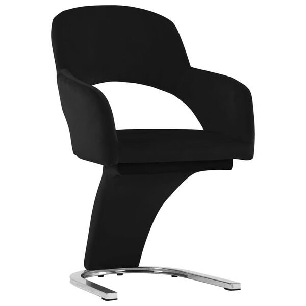 vidaXL Valgomojo kėdės, 2vnt., juodos spalvos, aksomas