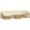 vidaXL Lauko sofos komplektas 8 pcs Balta ir kreminė 59 x 59 x 37 cm