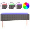 vidaXL Galvūgalis su LED, pilkos spalvos, 203x16x78/88cm, dirbtinė oda