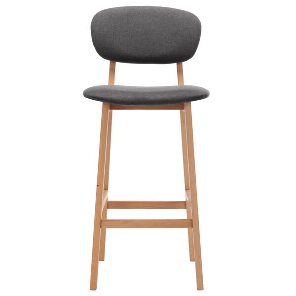 vidaXL Baro taburetės, 2vnt., tamsiai pilkos spalvos, audinys