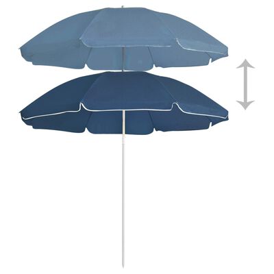 vidaXL Lauko skėtis su plieniniu stulpu, mėlynos spalvos, 180cm