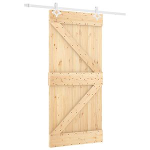 vidaXL Slankios durys Natūrali ir Balta 90 x 210 cm