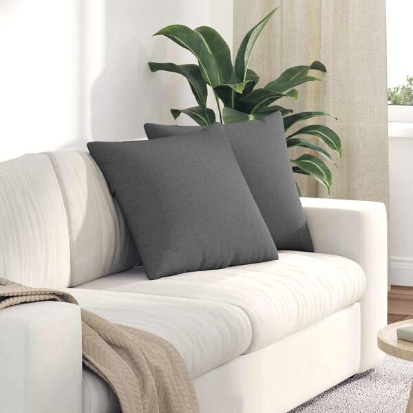 vidaXL Sofa Pagalvės 2 pcs Tamsiai pilka 50 x 50 cm audinys