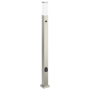 vidaXL Apsauginis &scaron;viestuvas su jutikliu ir lizdu, 110 cm, nerūdijantis plienas, IP44