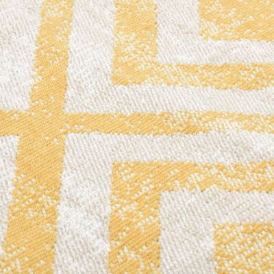 vidaXL Lauko kilimas, geltonas/smėlio, 115x170cm, plokščio pynimo