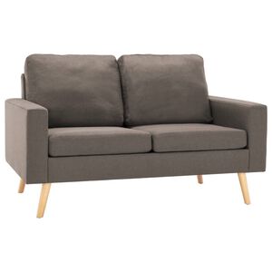 vidaXL Dvivietė sofa, taupe spalvos, audinys