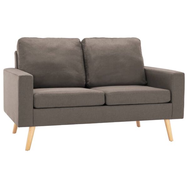 vidaXL Dvivietė sofa, taupe spalvos, audinys
