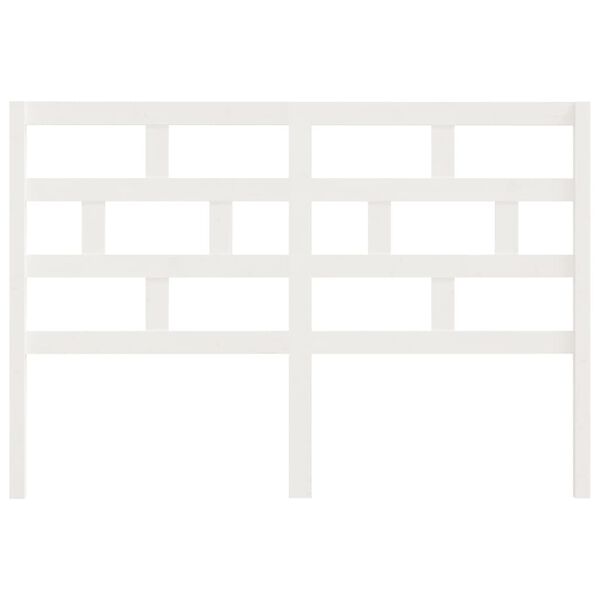 vidaXL Lovos galvūgalis, baltas, 126x4x100cm, pušies medienos masyvas