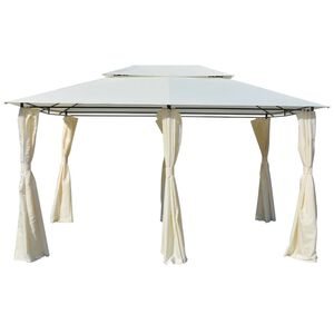 vidaXL Sodo palapinė su užuolaidomis, 4x3m, balta