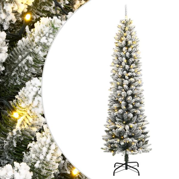 vidaXL Dirbtinė Kalėdų eglutė su 150 LED lempučių ir sniegu, 150cm