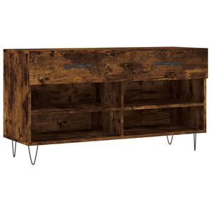 vidaXL Batų suoliukas, dūminio ąžuolo, 102x35x55cm, apdirbta mediena