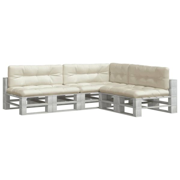 vidaXL Palečių pagalvėlės, 7vnt., kreminės spalvos, audinys