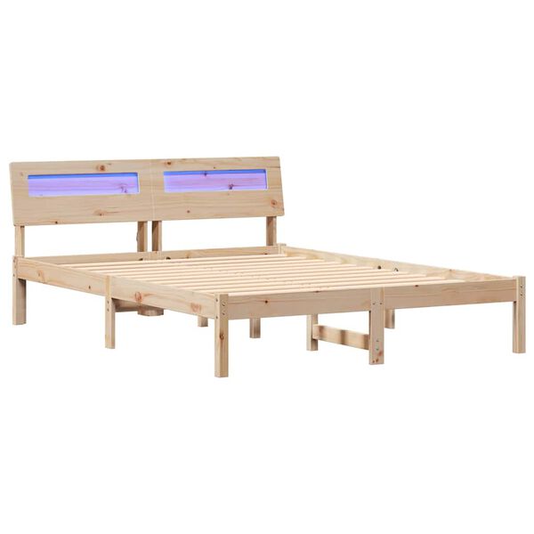 vidaXL Lovos rėmas Ruda 120 x 190 cm Kietos pu&scaron;ies mediena