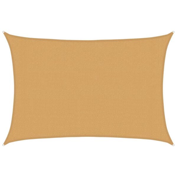 vidaXL Burė nuo saulės, smėlio, 3x5m, HDPE, 160g/m&sup2;, stačiakampė