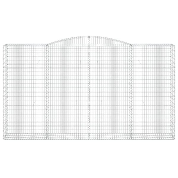 vidaXL Išlenkti gabiono krepšiai, 7vnt., 400x50x220/240cm, geležis