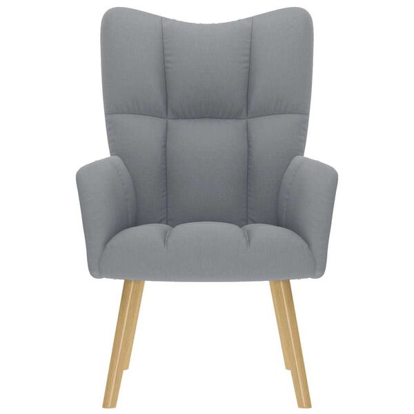 vidaXL Poilsio kėdė, &scaron;viesiai pilkos spalvos, audinys