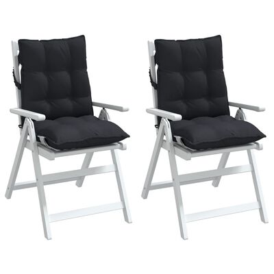 vidaXL Kėdės pagalvėlės, 2vnt., juodos, oksfordo audinys