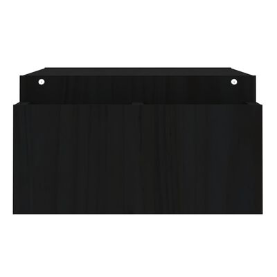 vidaXL Monitoriaus stovas, juodas, 100x27,5x15cm, pušies masyvas