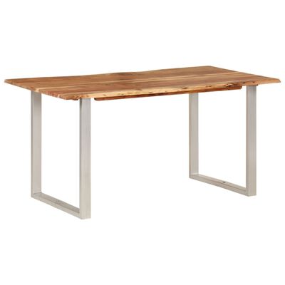 vidaXL Valgomojo stalas, 154x80x76cm, akacijos medienos masyvas