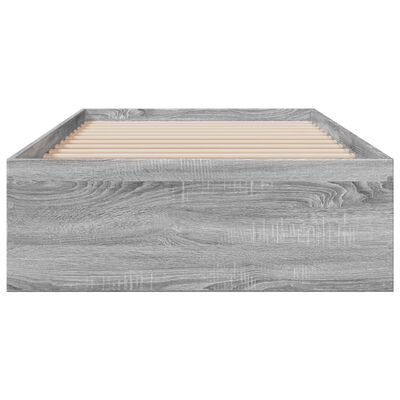 vidaXL Lovos rėmas su stalčiais, pilkas ąžuolo, 90x190cm, mediena