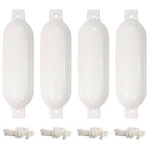vidaXL Valties bortų apsaugos, 4vnt., baltos spalvos, &Oslash; 14x50cm, PVC
