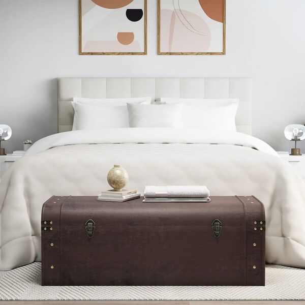 vidaXL Lobių skrynia su skląsčiais, ruda, 110x50x39,5cm, fanera