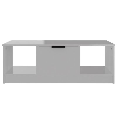 vidaXL Kavos staliukas, baltas, 102x50x36cm, apdirbta mediena, blizgus