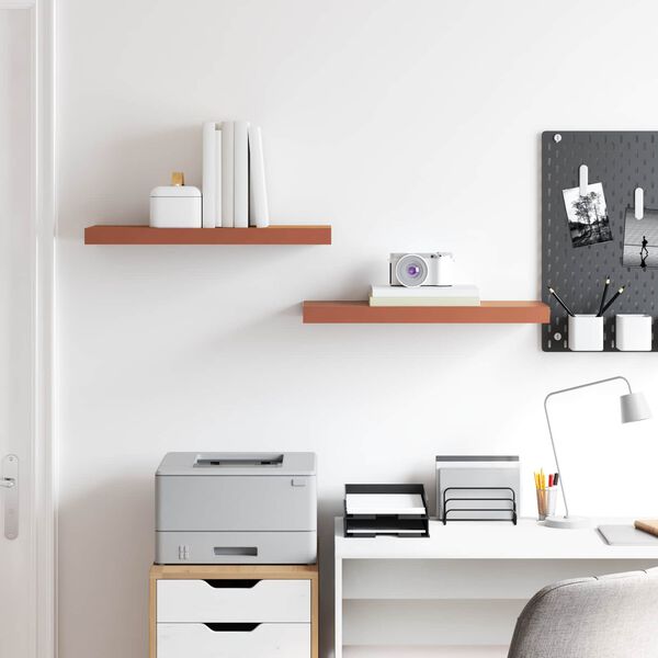 vidaXL Sieninė lentyna 2 pcs Raudona 60 x 23 x 4 cm Apdirbta mediena