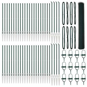vidaXL Hexagonal Fence with Post 100 x 1,2 m PVC dengtas plienas Žalia
