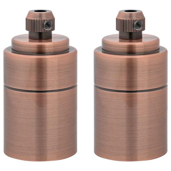 vidaXL lempų laikikliai 2 vnt Red Bronze E27