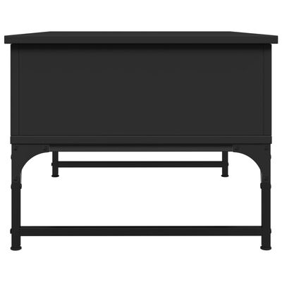 vidaXL Kavos staliukas, juodas, 70x50x40cm, apdirbta mediena/metalas