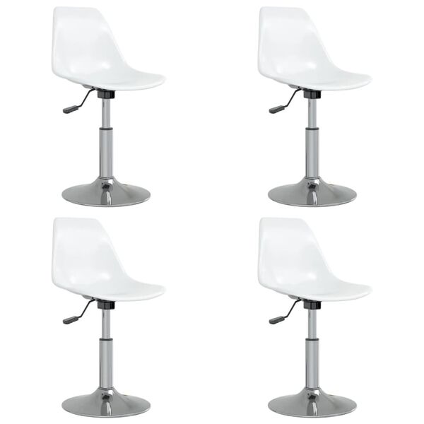 vidaXL Pasukamos valgomojo kėdės, 4vnt., baltos spalvos, PP