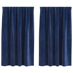 vidaXL Užtemdymo užuolaidos 2 pcs Tamsiai mėlyna 140 x 140 cm Aksomas
