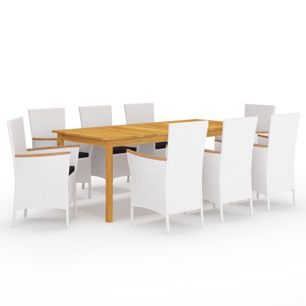 vidaXL Sodo valgomojo baldų komplektas, 9 dalių